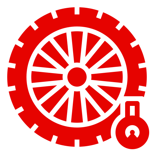 Mobile Tyre Fitting Bristol 4 Red tire with a circular pressure gauge icon.