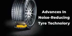 Illustration showing modern tyre with built-in noise-reduction technology